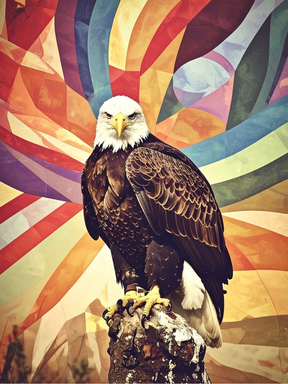 Patriotic Bald Eagle Art Print - Multicolor